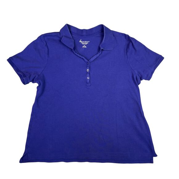 Lane Bryant Polo Style Top Plus Size 14 Blue 100% Cotton - Picture 6 of 14
